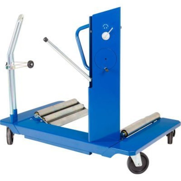 Ame Intl AME International Low Profile Large Wheel Trolley w/ HD Wheels & Brake Lock, Blue, 3300 Capacity Lbs WT1500NT-B